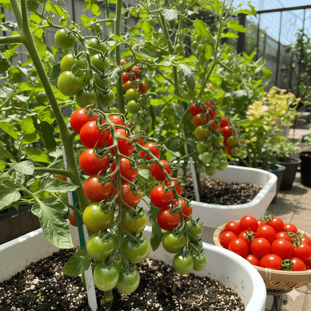 ミニトマトのプランター栽培で食べ頃の色を見極める方法